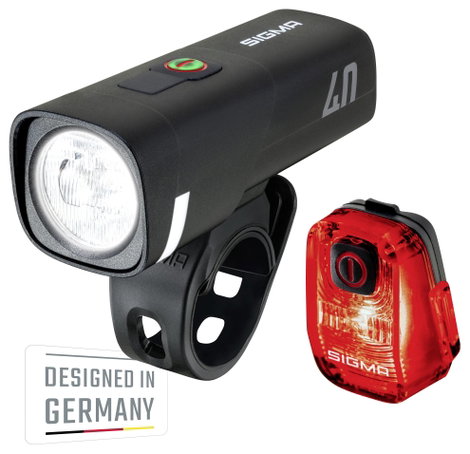 Sigma Aura 40 / Hiro 10 Set Kerékpár világítás készlet Akkus LED-es fényforrás Akkuról üzemeltetett 3. kép