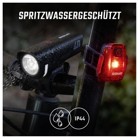 Sigma Aura 40 / Hiro 10 Set Kerékpár világítás készlet Akkus LED-es fényforrás Akkuról üzemeltetett 7. kép
