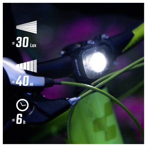 Sigma AURA MICRO Set Kerékpár világítás készlet Akkus LED-es fényforrás Akkuról üzemeltetett 5. kép