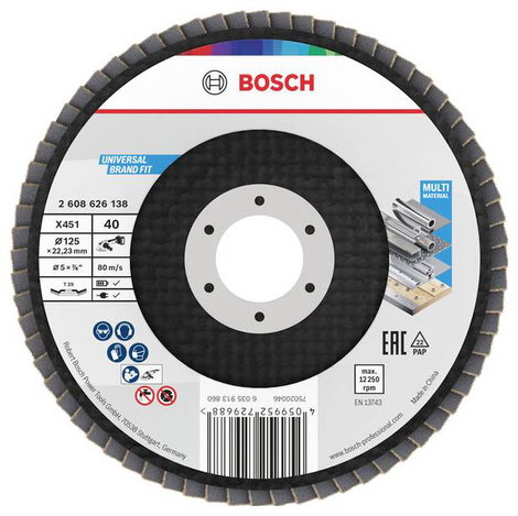 Bosch Accessories 2608626138 Legyezős csiszolókorong Ø 125 mm Szemcsézet=40 15 db