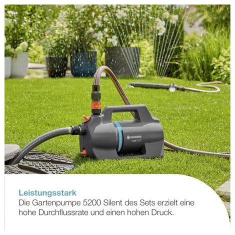 GARDENA Gartenpumpe 5200 Silent Set Kerti szivattyú készlet 5.300 l/óra 3. kép