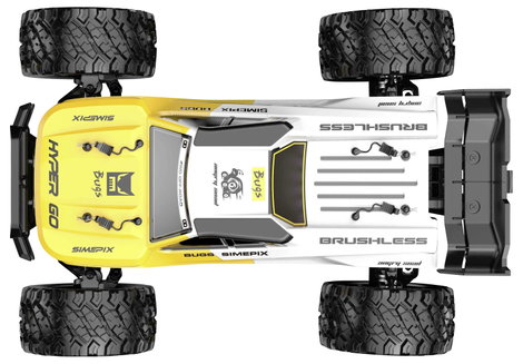 MJX Fehér-sárga, Fekete Brushless 1:14 RC modellautó Elektro Truggy 4WD RtR 2,4 GHz Akkuval és töltő 7. kép