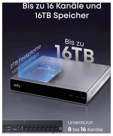 eufy eufy NVR Security System S4 E8E00323 Vezetékes, LAN IP-Hálózati videófelvevő készlet3840 x 2160 10. kép