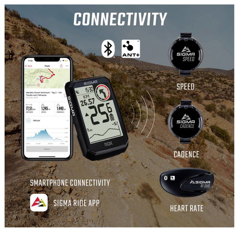 Sigma ROX 4.0 (Black) Endurance Kerékpárkomputer, vezeték nélküli Bluetooth Teljesen grafikus kijelz 6. kép