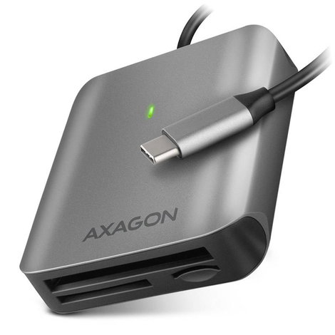 AXAGON CRE-S3C Külső memóriakártya olvasó USB-C® Szürke, Fekete