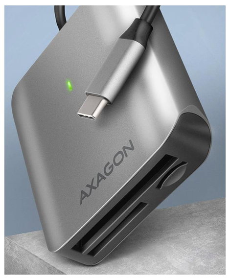 AXAGON CRE-S3C Külső memóriakártya olvasó USB-C® Szürke, Fekete 3. kép