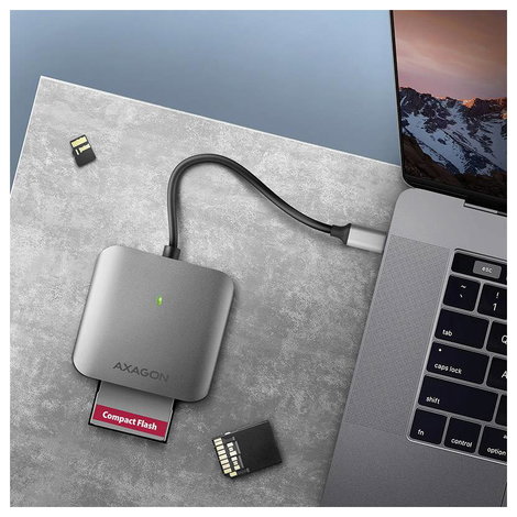 AXAGON CRE-S3C Külső memóriakártya olvasó USB-C® Szürke, Fekete 7. kép