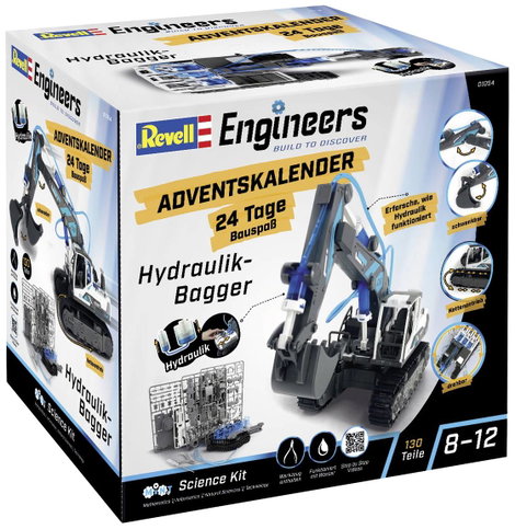 Revell Engineers Adventskalender Engineers Excavator hidraulikus kotrógép Technika Adventi naptár Ko 3. kép