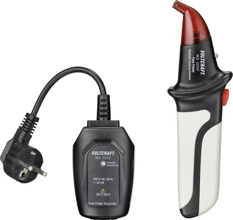 Kismegszakító és biztosíték kereső, 230 V/AC, CAT II, védőérintkezős dugó, VOLTCRAFT MS-20SF