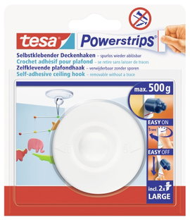tesa POWERSTRIPS® tesa® Powerstrips mennyezeti kampók/58029-00020-00 fehér, 1 kampó Fehér