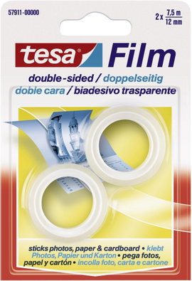 Kétoldalas ragasztószalag (H x Sz) 7.5 m x 12 mm átlátszó TESA Tesafilm® 57911