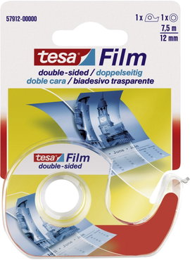 Kétoldalas ragasztószalag (H x Sz) 7.5 m x 12 mm átlátszó TESA Tesafilm® 57912