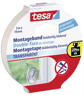 Kétoldalú ragasztószalag 5m x 19 mm Tesa® 55744