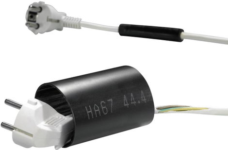 Vastag falú zsugorcső, HA67Ø (zsugorodás előtt/után): 19 mm/3.2 mm, zsugorodási arány 6 : 11 m, feke