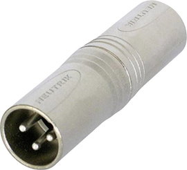 XLR adapter XLR dugó - XLR dugó, Neutrik NA3MM, 1 db