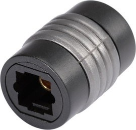 Digitális optikai audio közösítő adapter, 1x Toslink aljzat - 1x Toslink aljzat, fekete, Hicon
