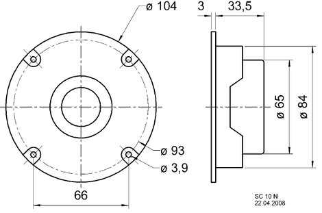 Visaton SC 10 N - 8 Ohm Kónuszos magassugárzó 100 W 8 Ω 2. kép