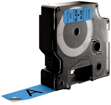 Dymo feliratozó szalagok, D1, 45806, fekete/kék, 19x7, S0720860 2. kép