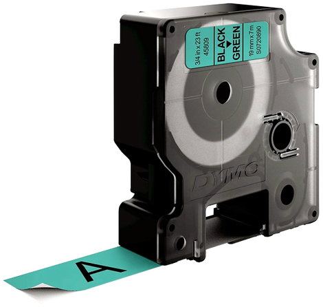 Dymo feliratozó szalagok, D1, 45809, fekete/zöld, 19x7, S0720890 2. kép