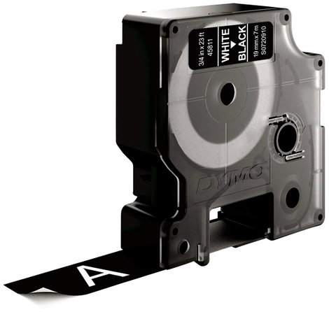 Dymo feliratozó szalagok, D1, 45811, fekete/fehér, 19x7, S0720910 2. kép