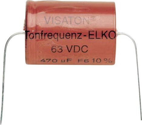 Hangfrekvenciás elko, elektrolit kondenzátor 470 µF 63V/DC Visaton vs-470-63