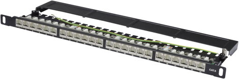 Hálózati patchpanel CAT 624 LAN port 0.5HE Digitus DN-91624S-SL-SH 4. kép