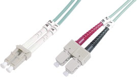Üvegszál LWL csatlakozókábel 1x - 1x 50/125µ 2m Multimode OM3 Digitus DK-2532-02/3