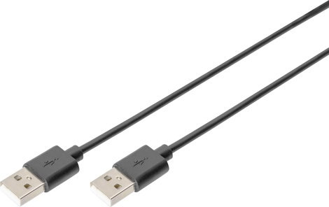 USB kábel 1x USB 2.0 dugó A - 1x USB 2.0 dugó A 1,8 m fekete Digitus 648034