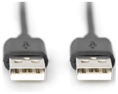 USB kábel 1x USB 2.0 dugó A - 1x USB 2.0 dugó A 1,8 m fekete Digitus 648034 2. kép