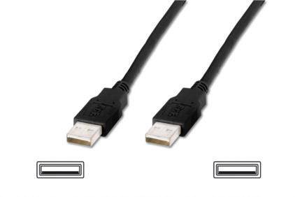 USB kábel 1x USB 2.0 dugó A - 1x USB 2.0 dugó A 1 m Fekete Digitus 2. kép