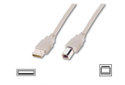 USB kábel [1x USB 2.0 dugó A - 1x USB 2.0 dugó B] 3 m Bézs Digitus 2. kép