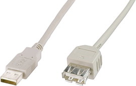 USB kábel 2.0 dugó A - 1x 1.80 m Bézs Digitus