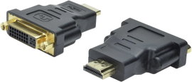 HDMI - DVI átalakító adapter, 1x HDMI dugó - 1x DVI dugó 24+5 pól., fekete, Digitus