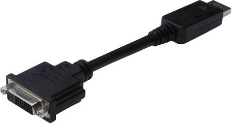 DisplayPort - DVI átalakító adapter, 1x DisplayPort dugó - 1x DVI aljzat 24+5 pól., fekete, Digitus