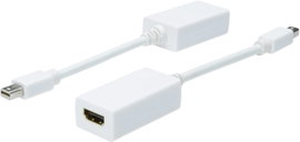 DisplayPort - HDMI átalakító adapter, 1x mini DisplayPort dugó - 1x HDMI aljzat, fehér, Digitus
