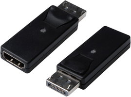 DisplayPort - HDMI átalakító adapter, 1x DisplayPort dugó - 1x HDMI aljzat, fekete, Digitus