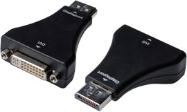 DisplayPort - DVI átalakító adapter, 1x DisplayPort dugó - 1x DVI aljzat 24+5 pól., fekete, Digitus