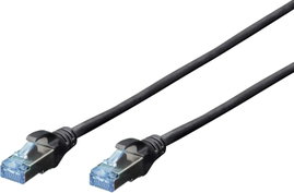 RJ45-ös patch kábel, hálózati LAN kábel CAT 5e SF/UTP (1x RJ45 dugó - 1x RJ45 dugó) 5 m Fekete 97214