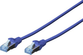 RJ45-ös patch kábel, hálózati LAN kábel CAT 5e SF/UTP (1x RJ45 dugó - 1x RJ45 dugó) 3 m Kék Digitus 