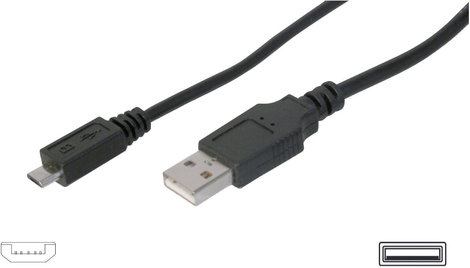 USB kábel 1x USB 2.0 dugó A - 1x 3 m Fekete