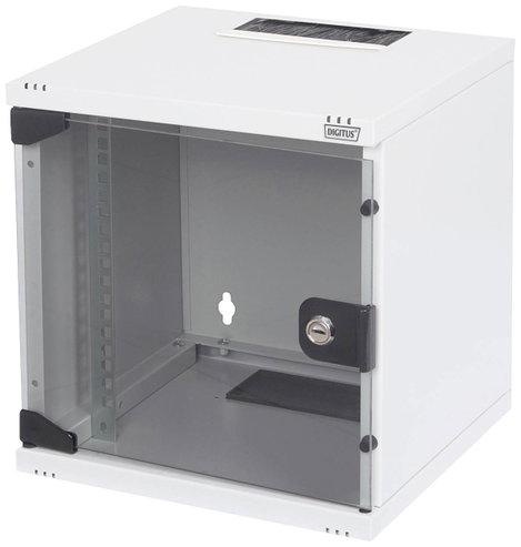 10-os rack szekrény, hálózati szerverszekrény, zárható üvegajtóval, 6 ME, Digitus DN-10-05U-1 5 HE