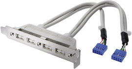 USB slot lemez, 4 db USB A aljjal