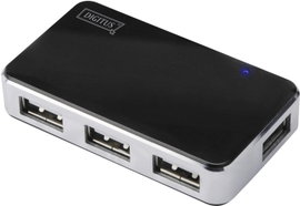 Digitus DA-70220 4 port USB 2.0 hub Fekete, Ezüst