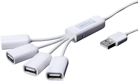 Digitus DA-70216 4 port USB 2.0 hub Fehér 3. kép