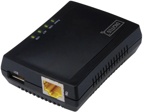 Hálózati USB-s szerver USB 2.0 LAN (10/100 MBit/s) Digitus DN-13020