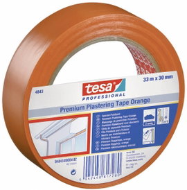 Speciális szigetelő szalag vakolatra 33 m x 50 mm, PVC, narancs, TESA 4843