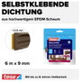 E profilú ablak szigetelő gumi, barna, 6 m x 9 mm, tesamoll 05463-00121-00 TESA 1 tekercs 4. bélyegkép