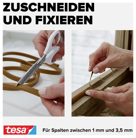 E profilú ablak szigetelő gumi, barna, 6 m x 9 mm, tesamoll 05463-00121-00 TESA 1 tekercs 6. kép