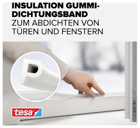 P profilú ablak szigetelő gumi, fehér, 6 m x 9 mm, tesamoll 05390-00100-00 TESA 1 tekercs 3. kép
