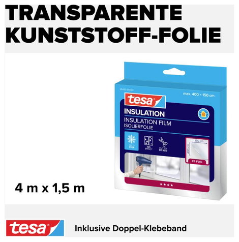 Hőszigetelő fólia ablakra 4 m x 150 cm tesamoll® Thermo Cover 4. kép